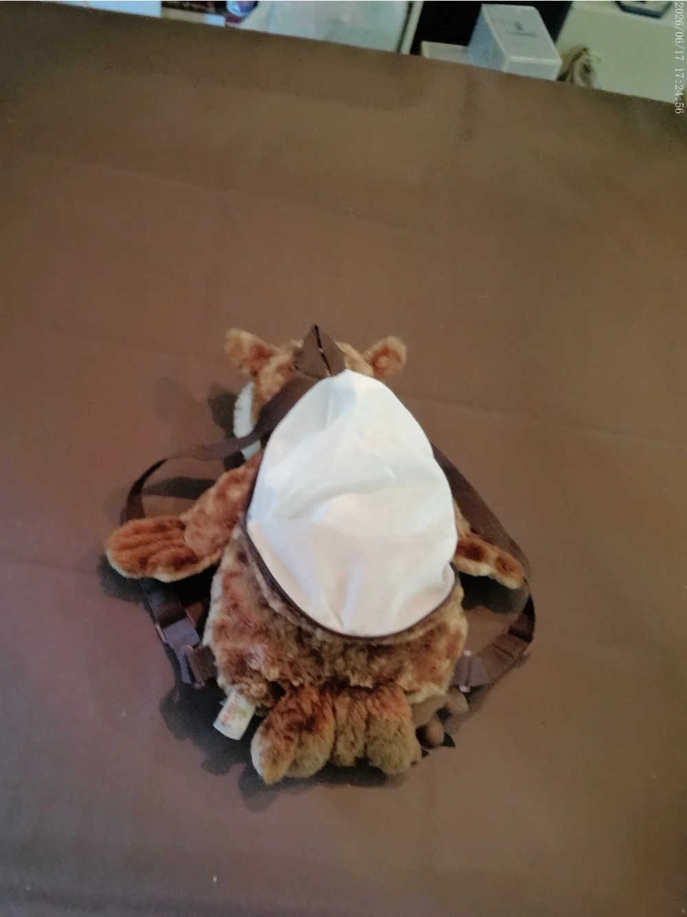Plush Owl Small Pet Toy in Brown and Cream - Soft Chewable Friend